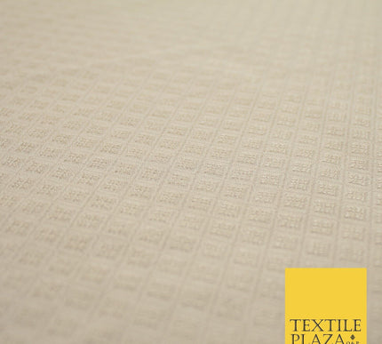 Mini Diamond Check Ornamental Textured Brocade Jacquard Waistcoat Dress Fabric