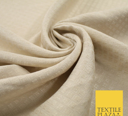 Mini Diamond Check Ornamental Textured Brocade Jacquard Waistcoat Dress Fabric