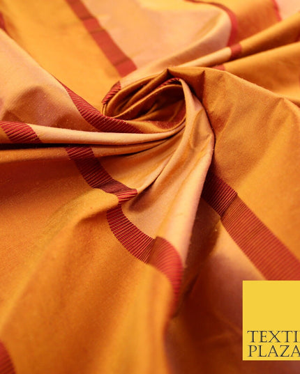 10 COLOURS - Fryetts Luxury Textured Vertical Line Striped 100% PURE SILK Fabric