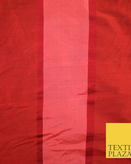 10 COLOURS - Fryetts Luxury Textured Vertical Line Striped 100% PURE SILK Fabric