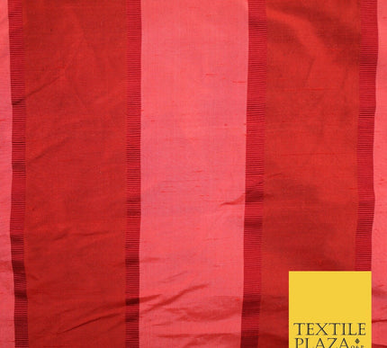10 COLOURS - Fryetts Luxury Textured Vertical Line Striped 100% PURE SILK Fabric