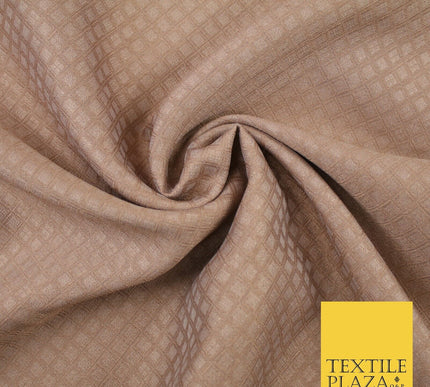 Mini Diamond Check Ornamental Textured Brocade Jacquard Waistcoat Dress Fabric