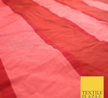 10 COLOURS - Fryetts Luxury Textured Vertical Line Striped 100% PURE SILK Fabric