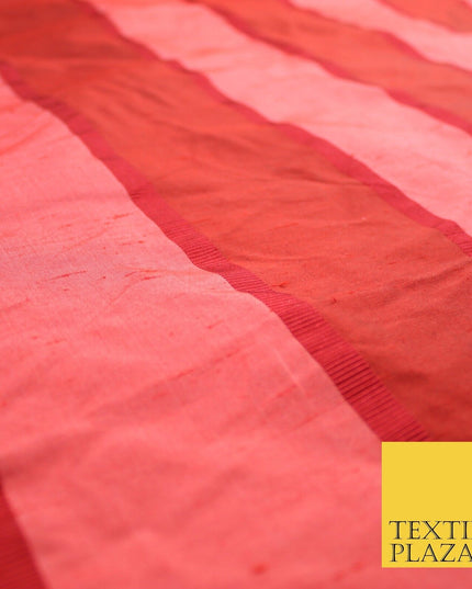 10 COLOURS - Fryetts Luxury Textured Vertical Line Striped 100% PURE SILK Fabric