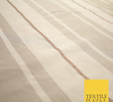 8 COLOURS - Fryetts Luxury Textured Multi Line Striped 100% PURE SILK Fabric