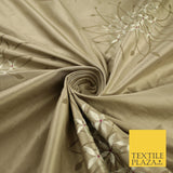 8 COLOURS - Fryetts Luxury Oversized Dandelion Embroidered 100% PURE SILK Fabric