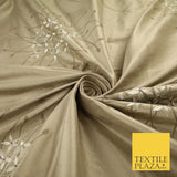 8 COLOURS - Fryetts Luxury Oversized Dandelion Embroidered 100% PURE SILK Fabric