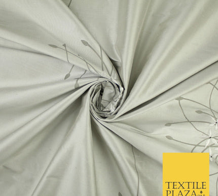 8 COLOURS - Fryetts Luxury Oversized Dandelion Embroidered 100% PURE SILK Fabric