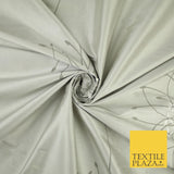 8 COLOURS - Fryetts Luxury Oversized Dandelion Embroidered 100% PURE SILK Fabric