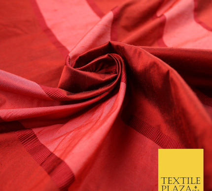 10 COLOURS - Fryetts Luxury Textured Vertical Line Striped 100% PURE SILK Fabric