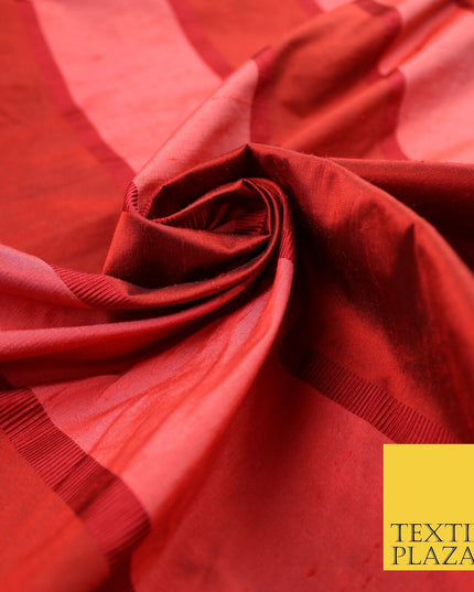 10 COLOURS - Fryetts Luxury Textured Vertical Line Striped 100% PURE SILK Fabric