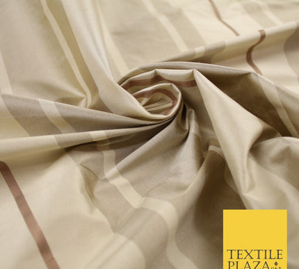 8 COLOURS - Fryetts Luxury Textured Multi Line Striped 100% PURE SILK Fabric