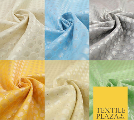 Scales Fan Ornamental Textured Fancy Brocade Jacquard Waistcoat Dress Fabric