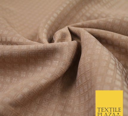 Mini Diamond Check Ornamental Textured Brocade Jacquard Waistcoat Dress Fabric