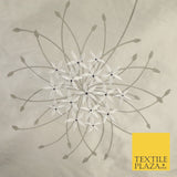 8 COLOURS - Fryetts Luxury Oversized Dandelion Embroidered 100% PURE SILK Fabric