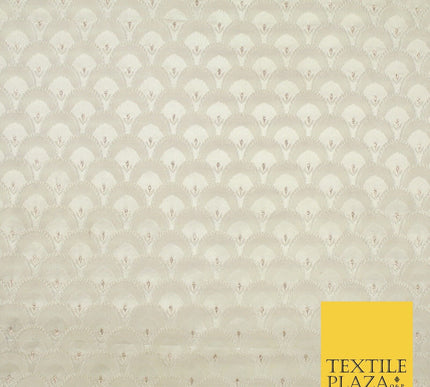 Scales Fan Ornamental Textured Fancy Brocade Jacquard Waistcoat Dress Fabric