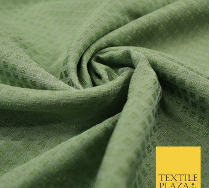 Mini Diamond Check Ornamental Textured Brocade Jacquard Waistcoat Dress Fabric