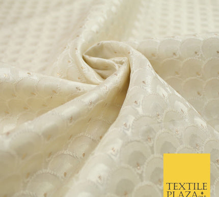 Scales Fan Ornamental Textured Fancy Brocade Jacquard Waistcoat Dress Fabric