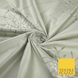 8 COLOURS - Fryetts Luxury Oversized Dandelion Embroidered 100% PURE SILK Fabric