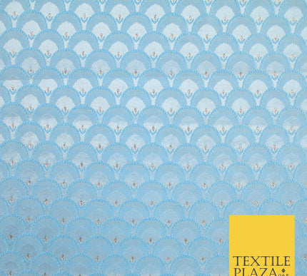 Scales Fan Ornamental Textured Fancy Brocade Jacquard Waistcoat Dress Fabric