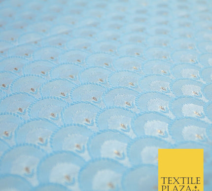 Scales Fan Ornamental Textured Fancy Brocade Jacquard Waistcoat Dress Fabric