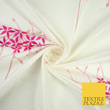 8 COLOURS - Fryetts Luxury Oversized Dandelion Embroidered 100% PURE SILK Fabric