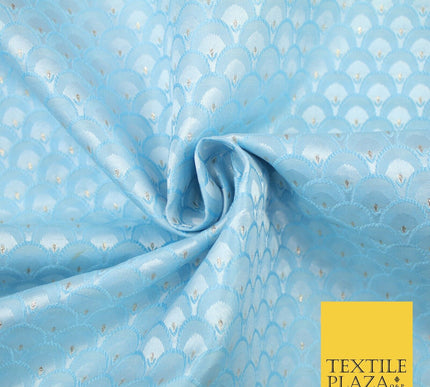 Scales Fan Ornamental Textured Fancy Brocade Jacquard Waistcoat Dress Fabric