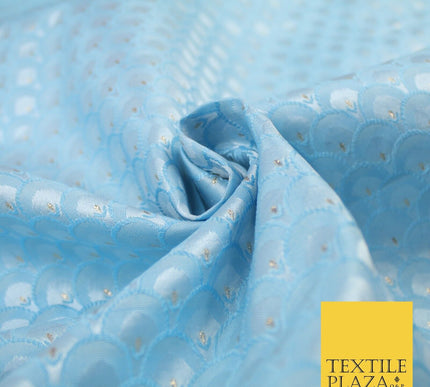 Scales Fan Ornamental Textured Fancy Brocade Jacquard Waistcoat Dress Fabric