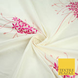 8 COLOURS - Fryetts Luxury Oversized Dandelion Embroidered 100% PURE SILK Fabric
