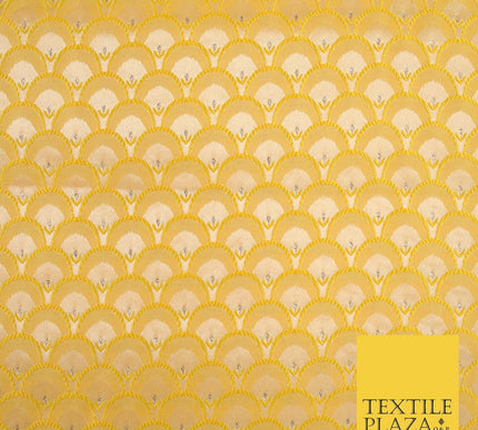 Scales Fan Ornamental Textured Fancy Brocade Jacquard Waistcoat Dress Fabric