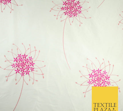 8 COLOURS - Fryetts Luxury Oversized Dandelion Embroidered 100% PURE SILK Fabric