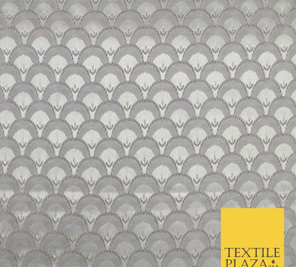 Scales Fan Ornamental Textured Fancy Brocade Jacquard Waistcoat Dress Fabric