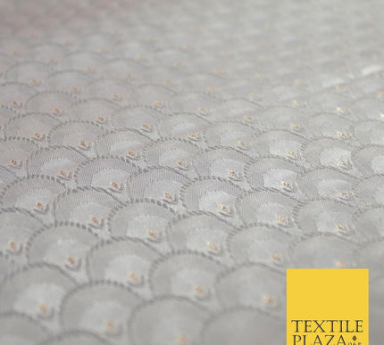 Scales Fan Ornamental Textured Fancy Brocade Jacquard Waistcoat Dress Fabric