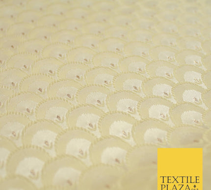 Scales Fan Ornamental Textured Fancy Brocade Jacquard Waistcoat Dress Fabric