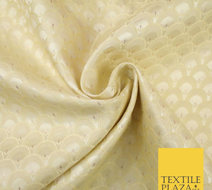 Scales Fan Ornamental Textured Fancy Brocade Jacquard Waistcoat Dress Fabric