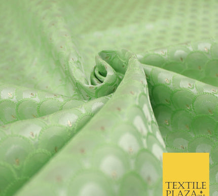 Scales Fan Ornamental Textured Fancy Brocade Jacquard Waistcoat Dress Fabric