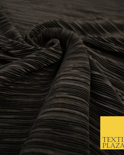 17 COLOURS Mini Pleated Crushed Plissé Satin Stretch Bodre Fabric Skirt Trousers