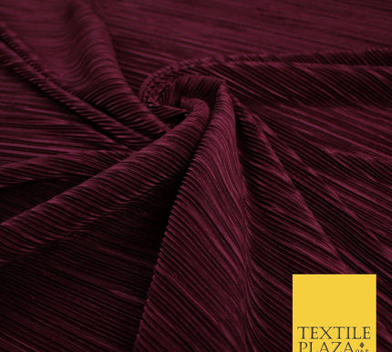 17 COLOURS Mini Pleated Crushed Plissé Satin Stretch Bodre Fabric Skirt Trousers