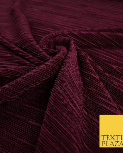 17 COLOURS Mini Pleated Crushed Plissé Satin Stretch Bodre Fabric Skirt Trousers