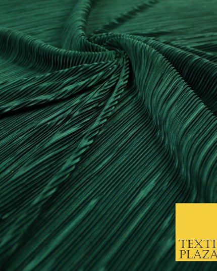 17 COLOURS Mini Pleated Crushed Plissé Satin Stretch Bodre Fabric Skirt Trousers