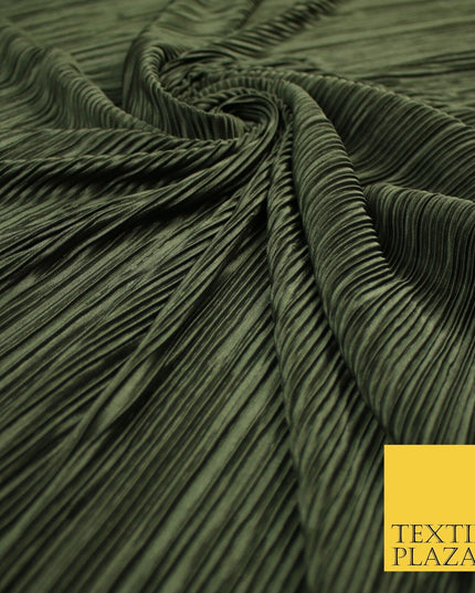 17 COLOURS Mini Pleated Crushed Plissé Satin Stretch Bodre Fabric Skirt Trousers