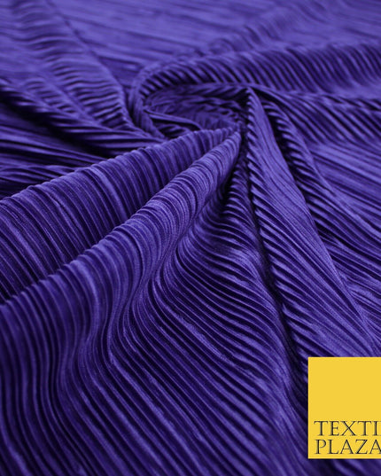 17 COLOURS Mini Pleated Crushed Plissé Satin Stretch Bodre Fabric Skirt Trousers