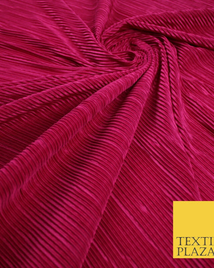 17 COLOURS Mini Pleated Crushed Plissé Satin Stretch Bodre Fabric Skirt Trousers