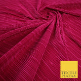 17 COLOURS Mini Pleated Crushed Plissé Satin Stretch Bodre Fabric Skirt Trousers