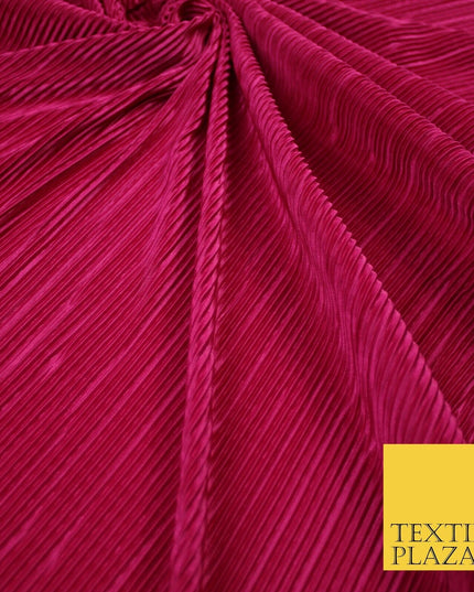 17 COLOURS Mini Pleated Crushed Plissé Satin Stretch Bodre Fabric Skirt Trousers