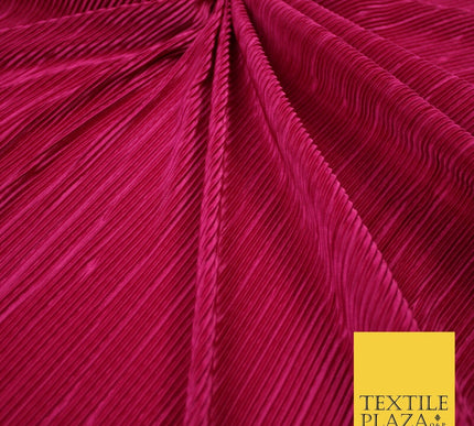 17 COLOURS Mini Pleated Crushed Plissé Satin Stretch Bodre Fabric Skirt Trousers