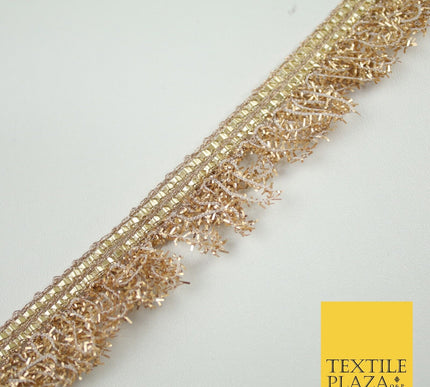 Fuzzy Matt Light Matt Gold Trim Ribbon Border Lace Ethnic 1.5cm Wide X688