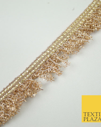 Fuzzy Matt Light Matt Gold Trim Ribbon Border Lace Ethnic 1.5cm Wide X688