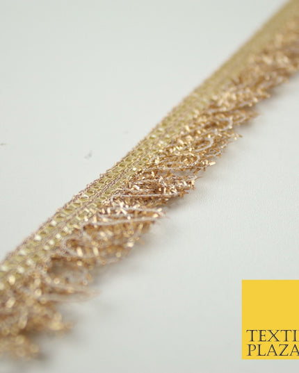 Fuzzy Matt Light Matt Gold Trim Ribbon Border Lace Ethnic 1.5cm Wide X688