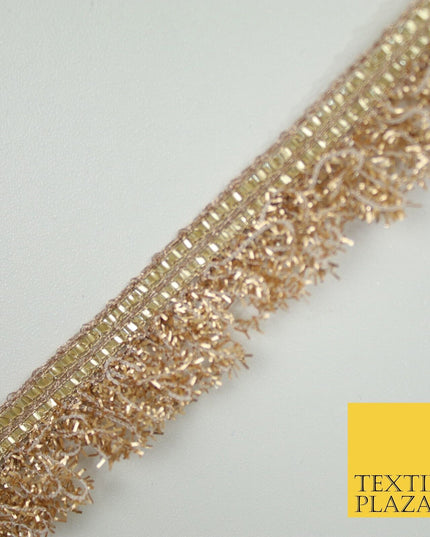 Fuzzy Matt Light Matt Gold Trim Ribbon Border Lace Ethnic 1.5cm Wide X688